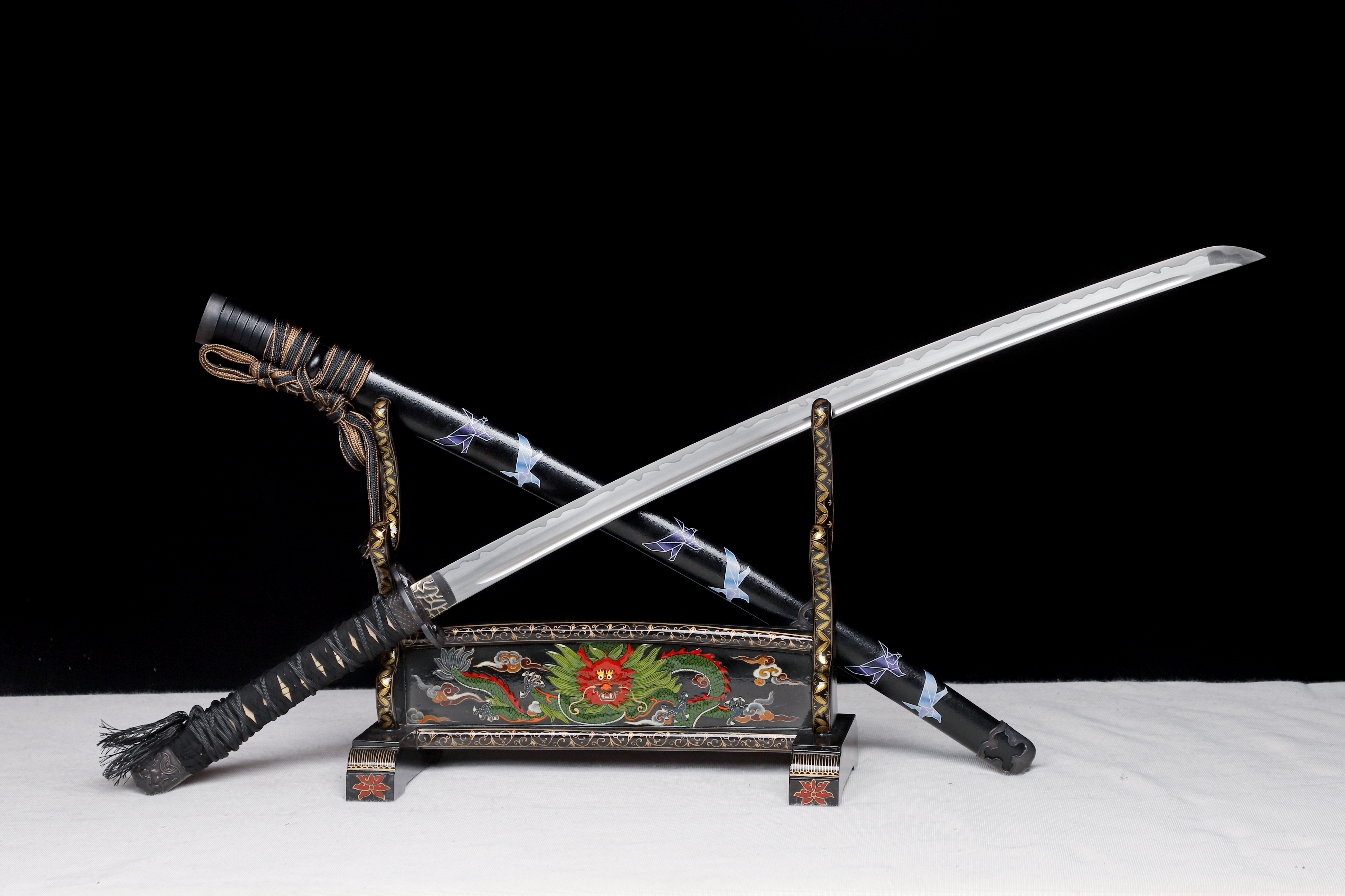 Ghost of Yotei Inspired Katana 9260 Spring Steel Falcon's Claw Full Tang