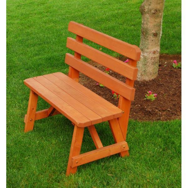Yellow Pine Traditional Backed Bench 4ft / Gray Stain
