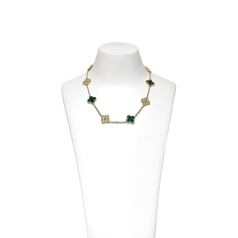 Van Cleef & Arpels Vintage Alhambra Necklace 10 Motifs 18K Yellow Gold VCARO9J400
