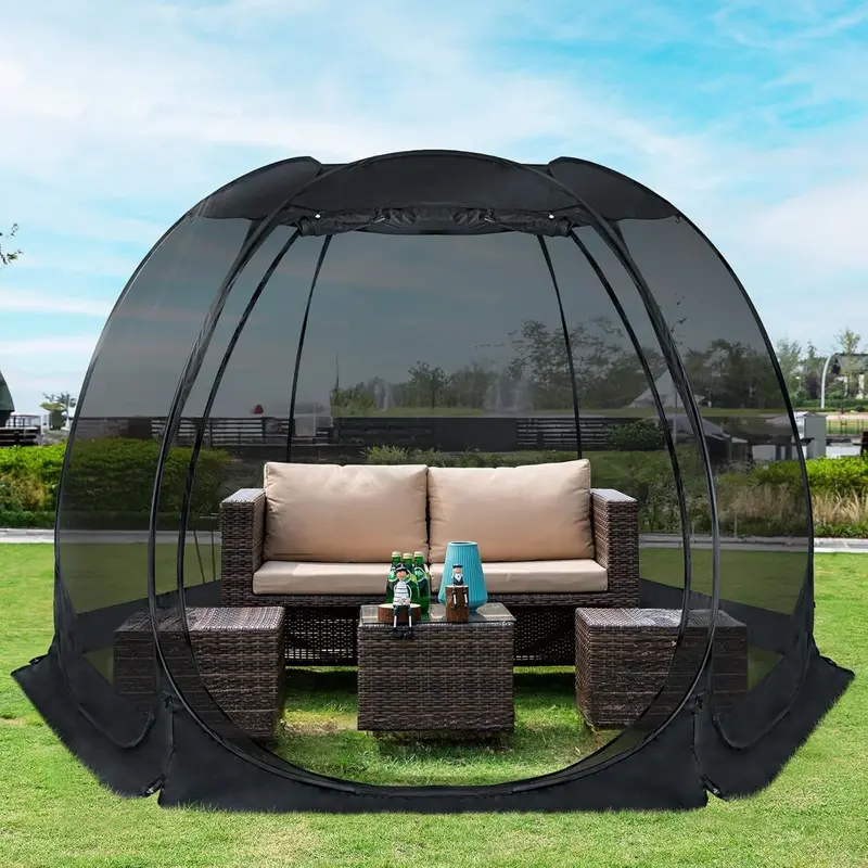 Spacious Igloo-Style Screen Gazebo – 6–15 Person Mosquito Net Canopy for Patios & Gardens