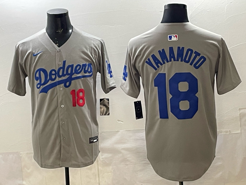 Men's Los Angeles Dodgers Yoshinobu Yamamoto #18 Gray Limited Game Jersey
