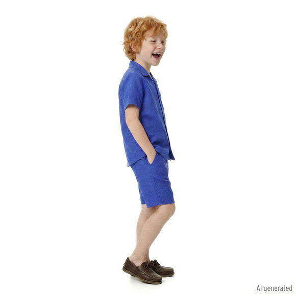 Jonas Nielsen Jungen Leinen-Shorts in Unifarben