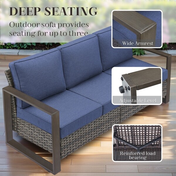 Patio Sofa Wicker High Back Sofa