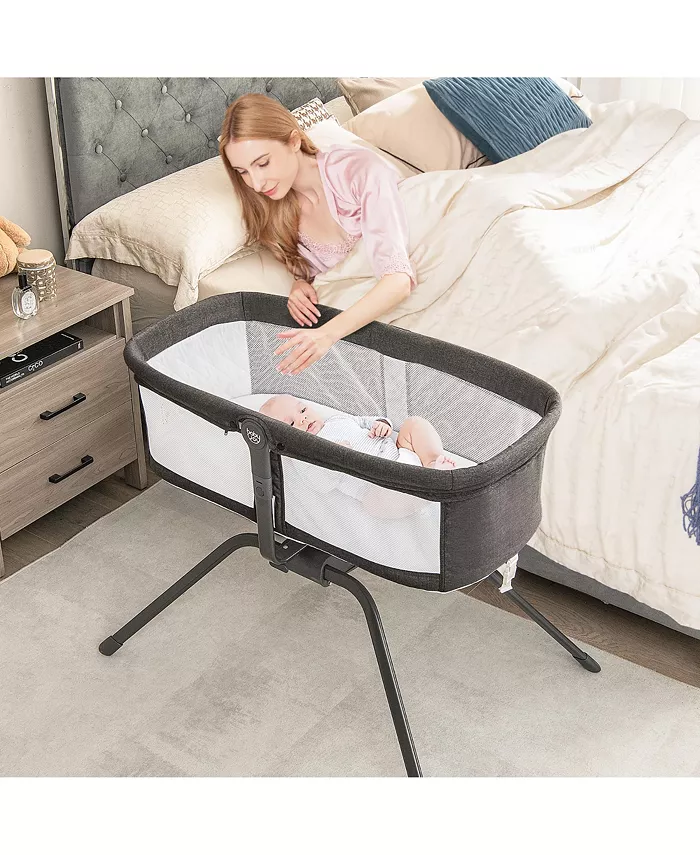 Costway 3 in 1 Rocking Bassinet and Baby Bassinet Bedside Crib Travel Portable Bassinet