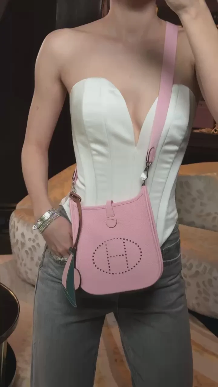 Hermès Evelyne 16 TPM Rose Sakura Clemence Palladium Hardware