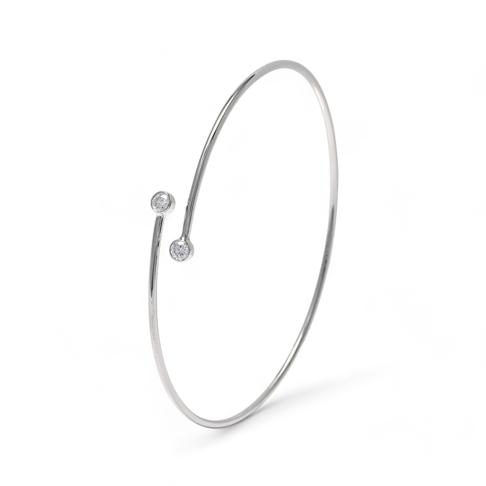 Tiffany & Co. Elsa Peretti Diamond Hoop Single Row Bracelet Platinum 60409412