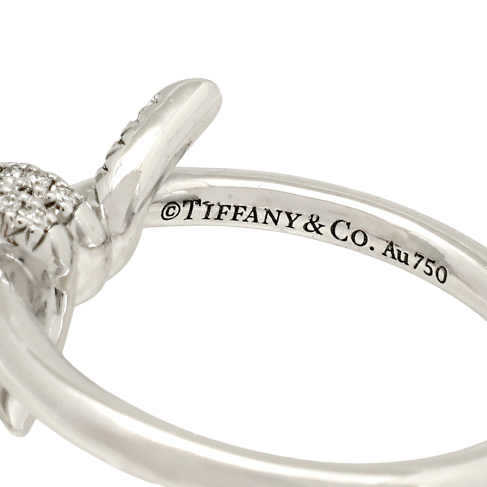 Tiffany & Co. Knot Ribbon Ring 18K White Gold Diamond 70302683