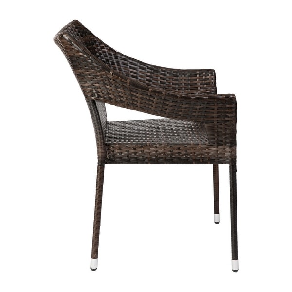 All Weather Commercial Grade PE Rattan Stacking Patio Chairs