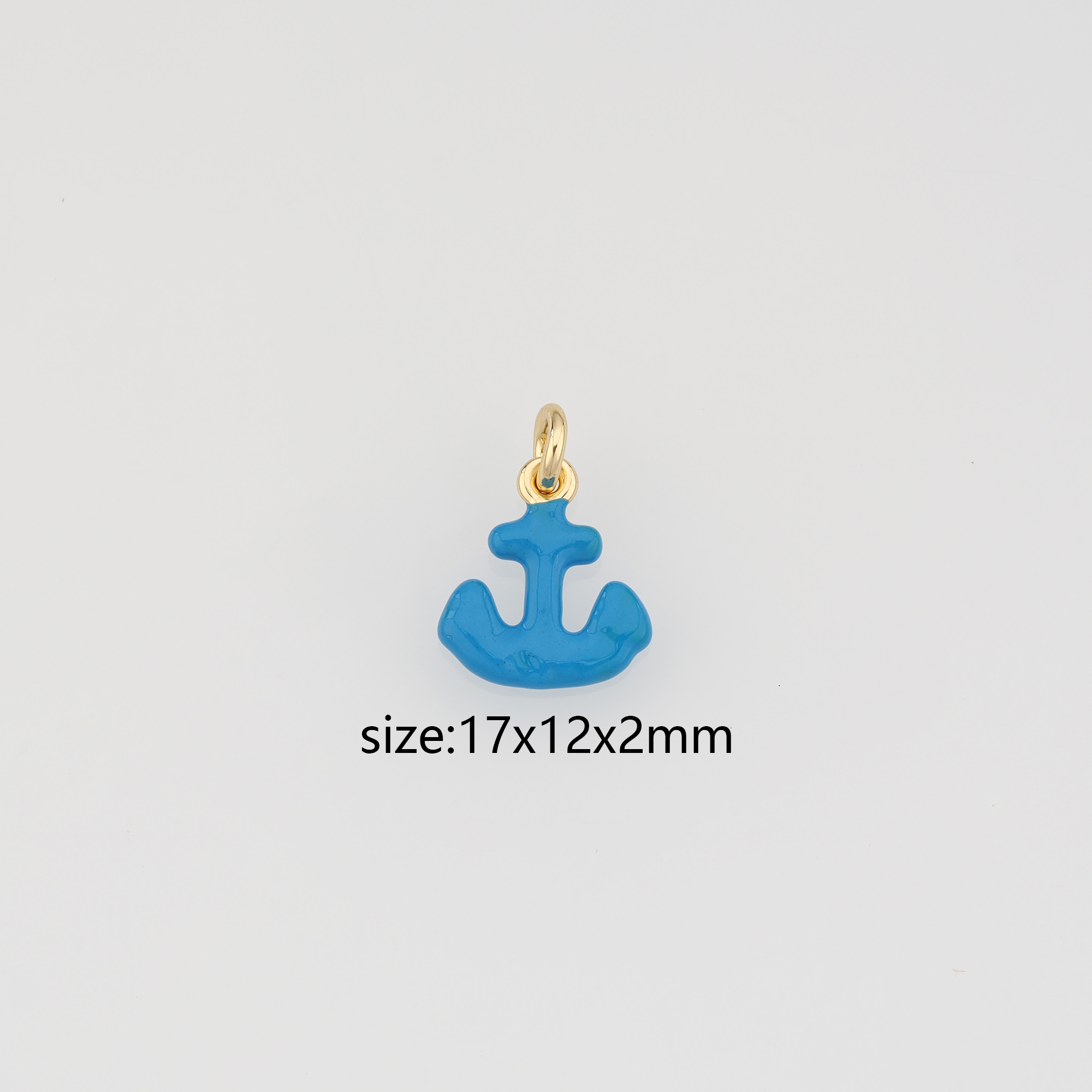 18K Gold Filled Anchor Pendant,Anchor Charm Earrings Necklace for DIY Jewelry Making Supply