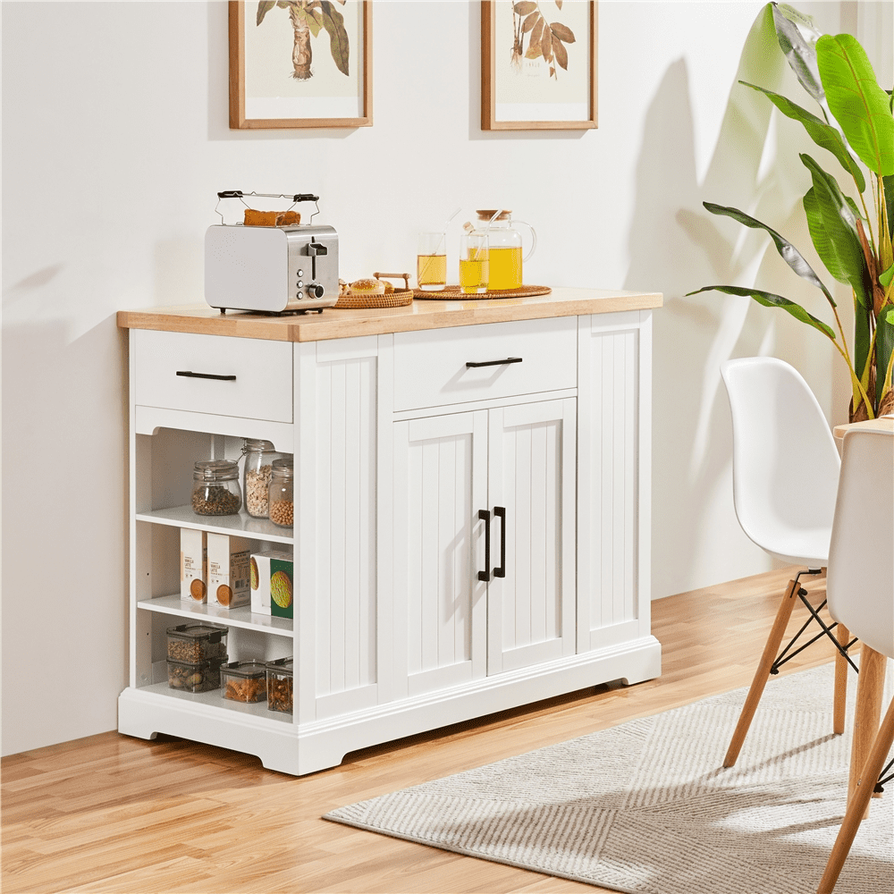 Yaheetech 36'' H Wooden Kitchen Island with Drawer for Kitchen, White