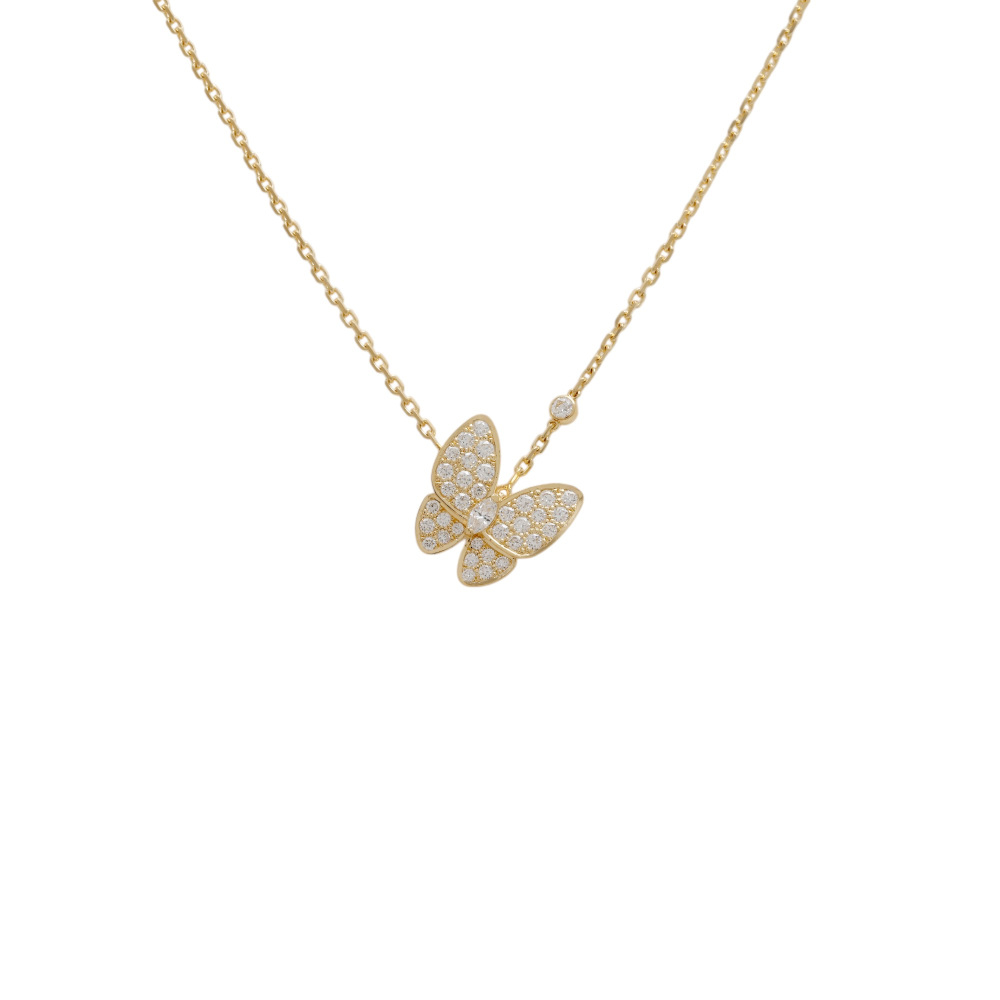 Van Cleef & Arpels Fauna de Papillon Necklace 18K Yellow Gold Diamond VCARP3DP00