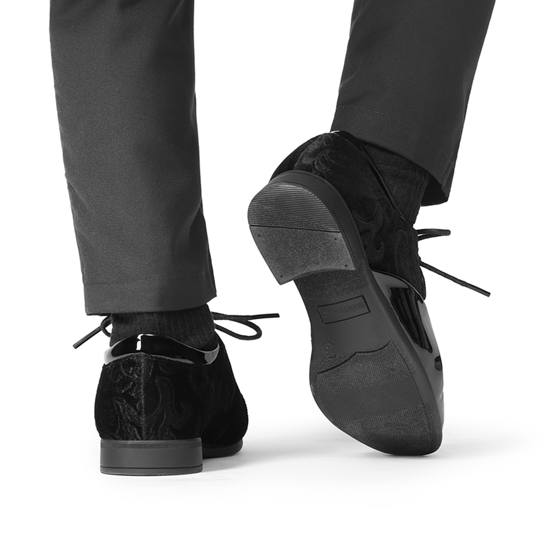Boys Dress Shoes Formal Patent Velvet Tuxedo Oxford Shoes