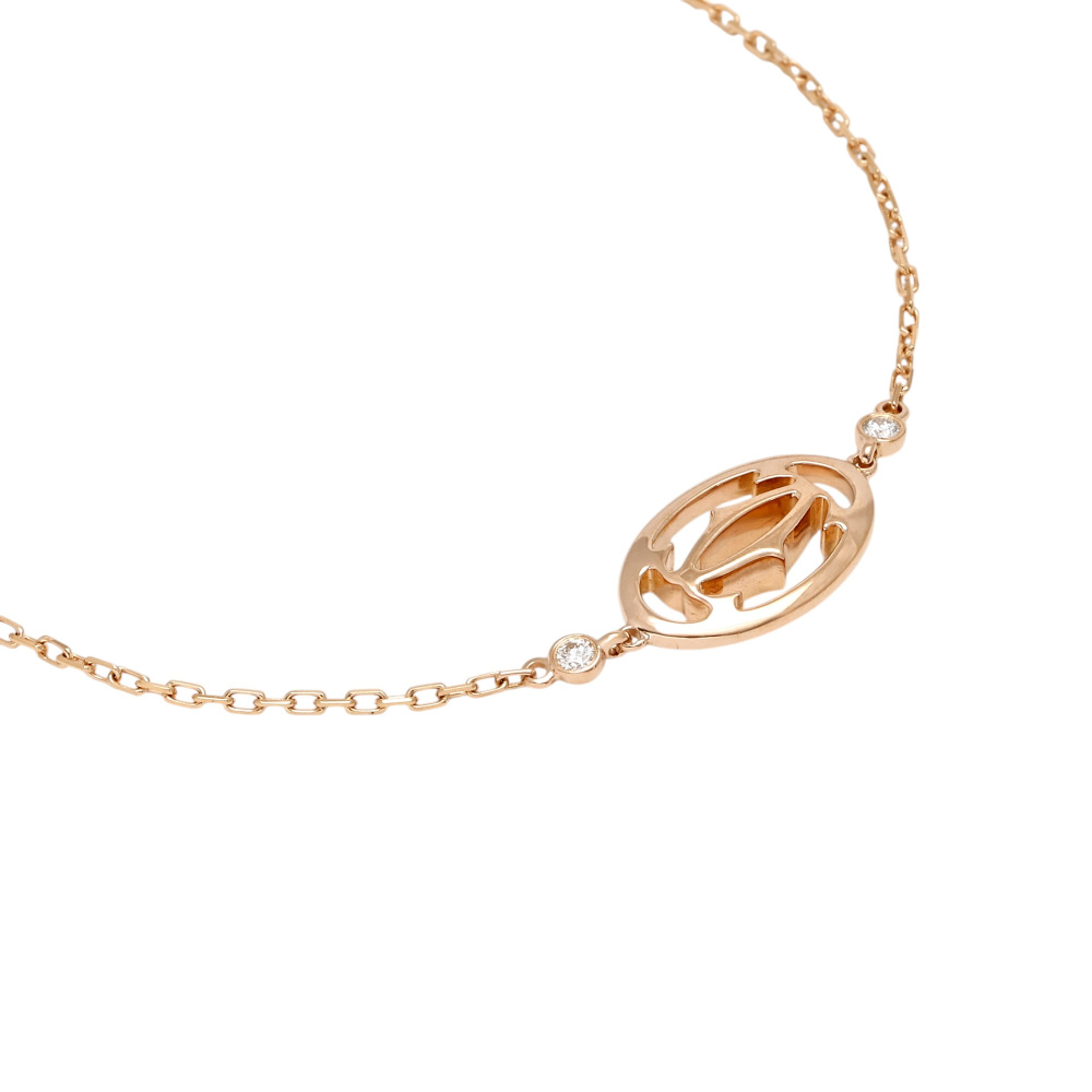 Cartier Double C Bracelet 18K Rose Gold Diamond B6038000