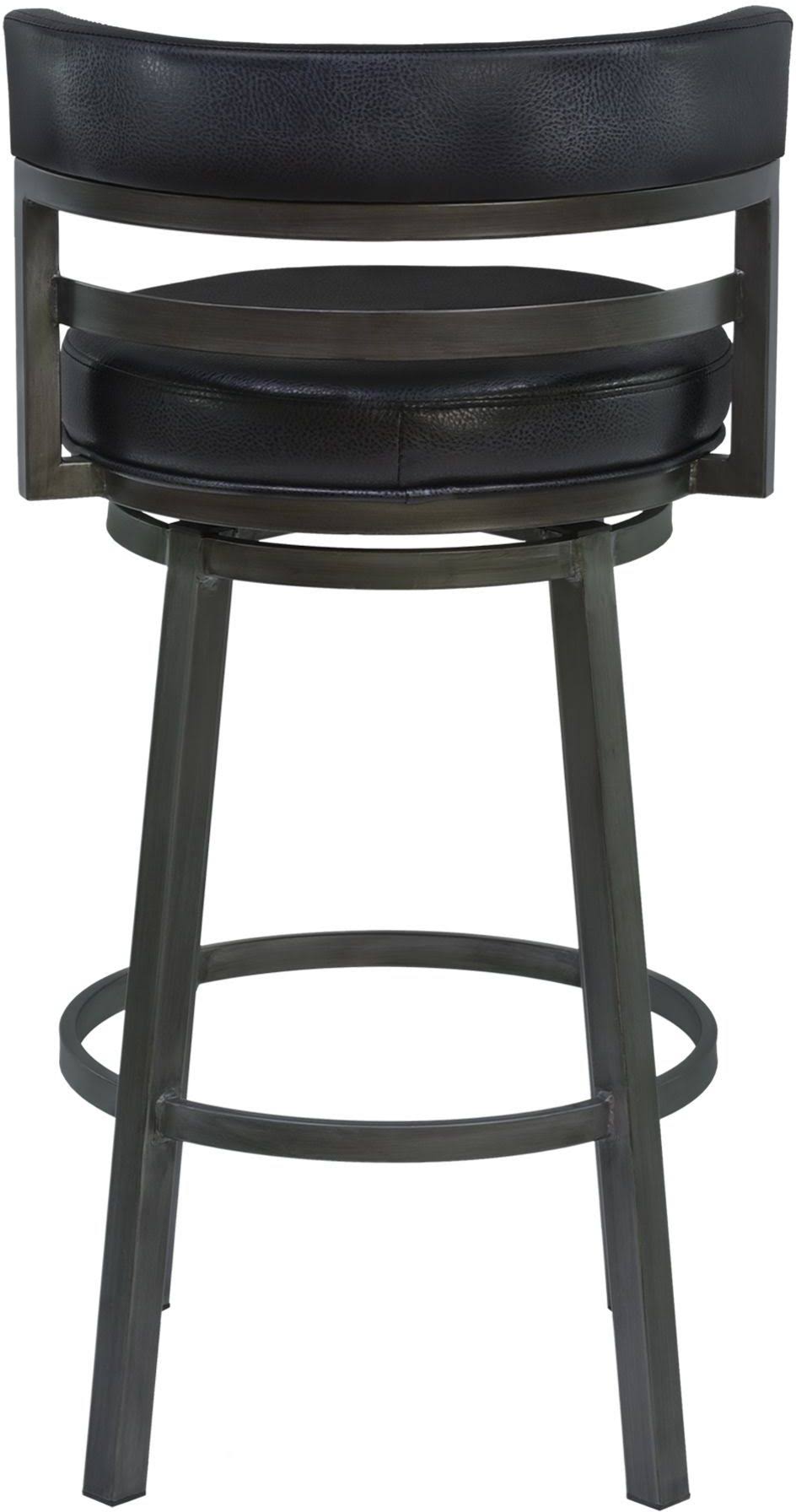 Armen Living Madrid Metal Swivel Barstool in Ford Black u0026 Mineral - 30 inch