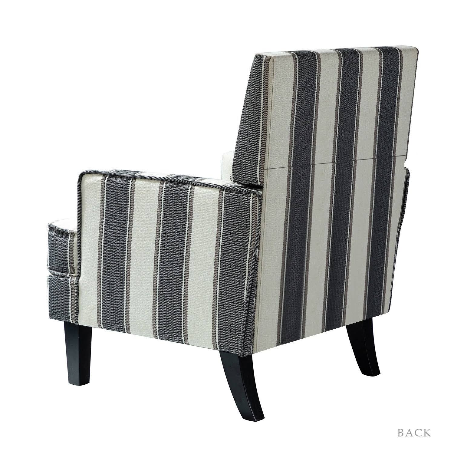 Filton Armchair with Tapered Block Leg - Black Stripe