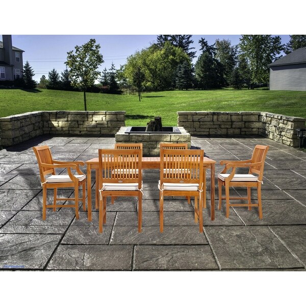Chic Teak Bermuda Rectangular Teak Wood Patio Bistro Dining Table,55 x 35 inch (Table Only)