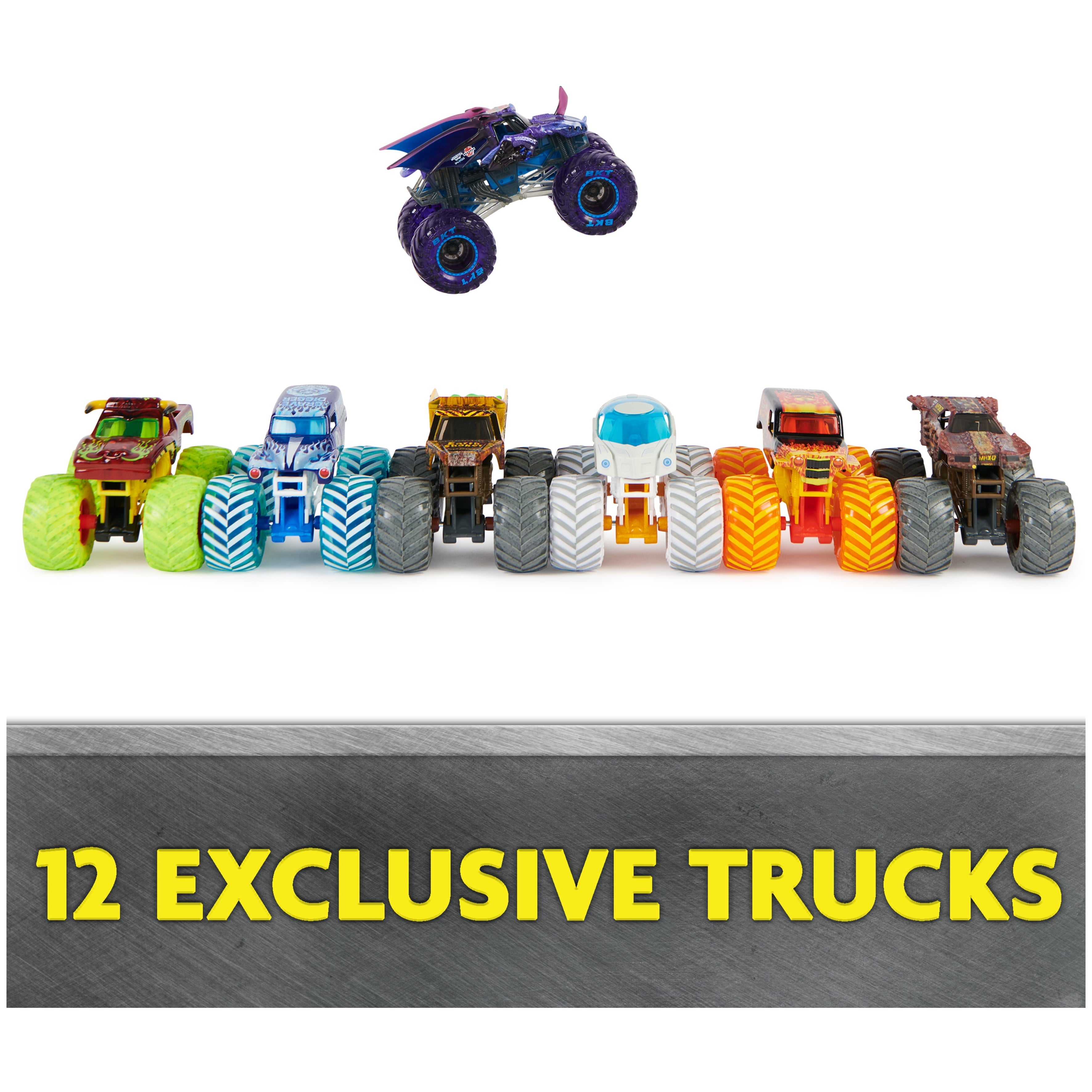 Monster Jam, 12-Pack 1:64 Scale Monster Truck Vehicles ( Exclusive)