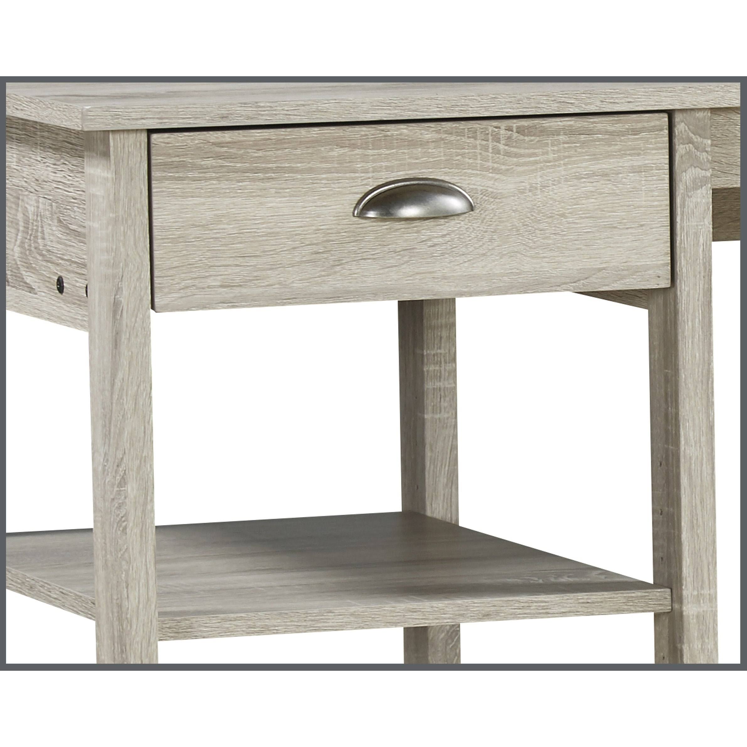 Saint Birch Finley Teak 47-inch Writing Desk with Hutch - Gray Oak