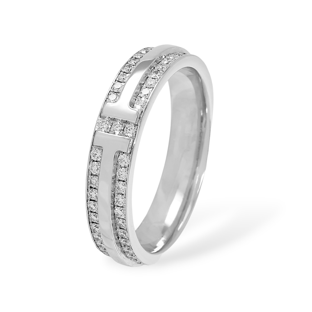 Tiffany & Co. Tiffany T Ring 18K White Gold Diamond
