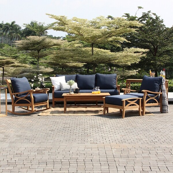 Cambridge Casual Lowell Teak Patio Rocking Chair