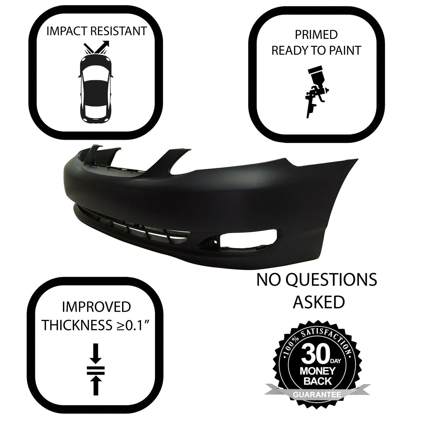 Front Bumper Cover For 2005-2008 Toyota Corolla TO1000297 521190Z938