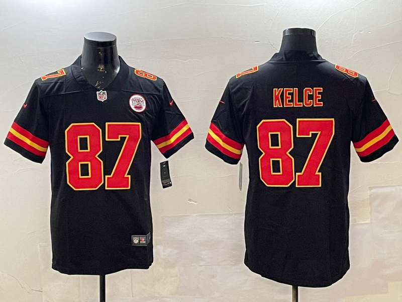 Men's Kansas City Chiefs Travis Kelce #87 Black Game Jersey