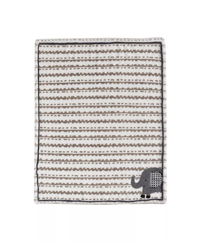 Lambs and Ivy Urban Jungle Gray Elephant Baby Blanket