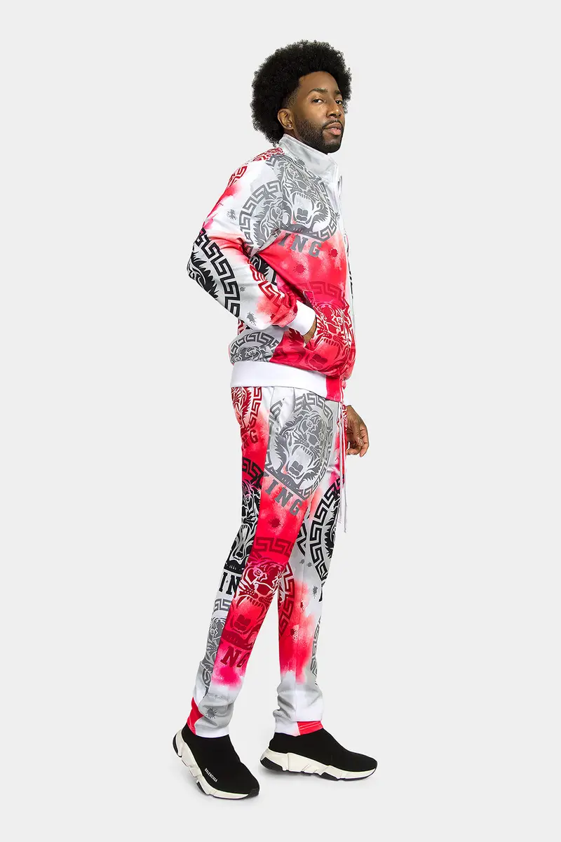 Tie-Dye Tiger King Tracksuit – Psychedelic Fusion of Wildlife Graphics & Swirling Dye Patterns