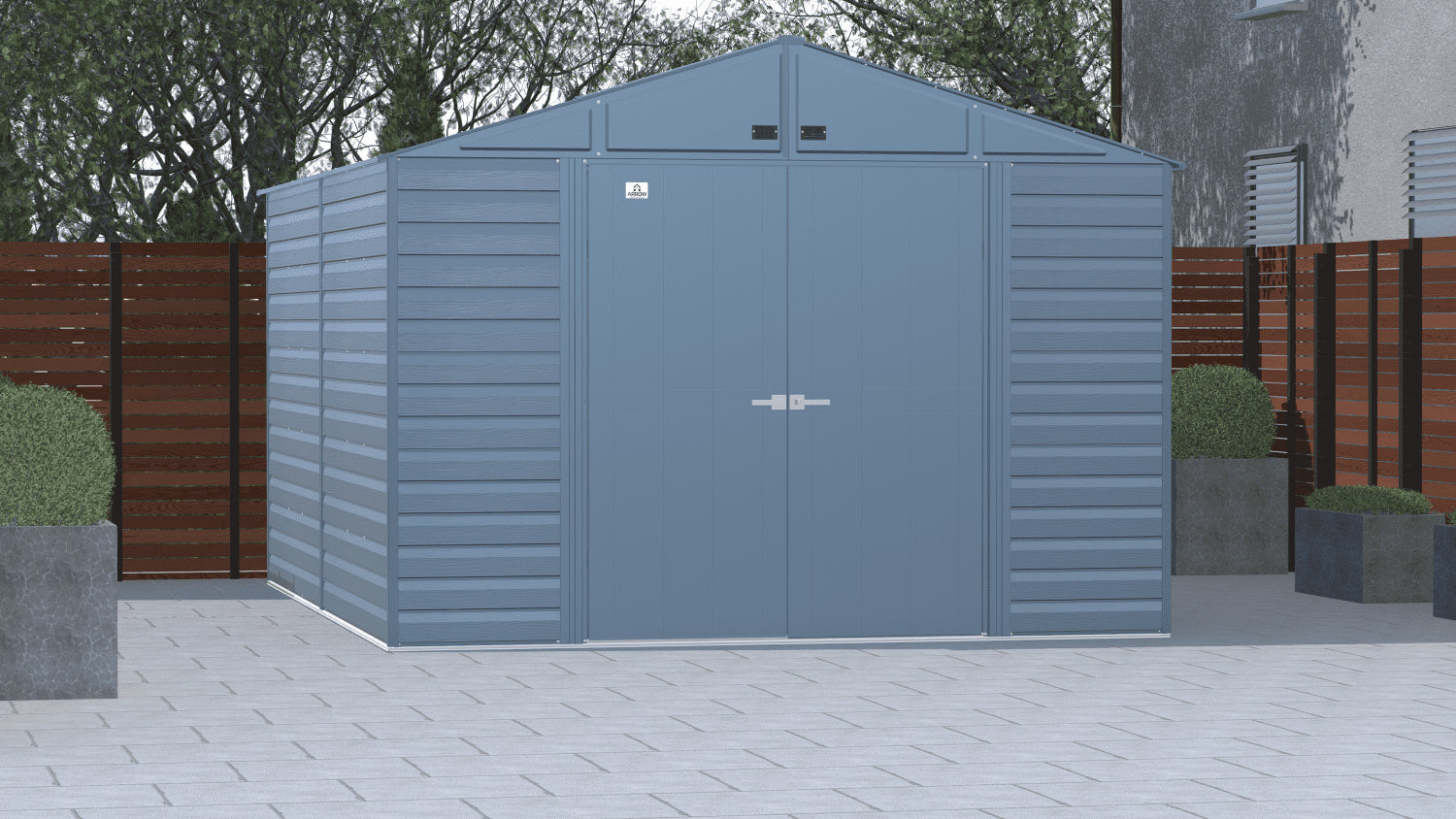 Arrow Select Steel Storage Shed, 10×14, Blue Grey