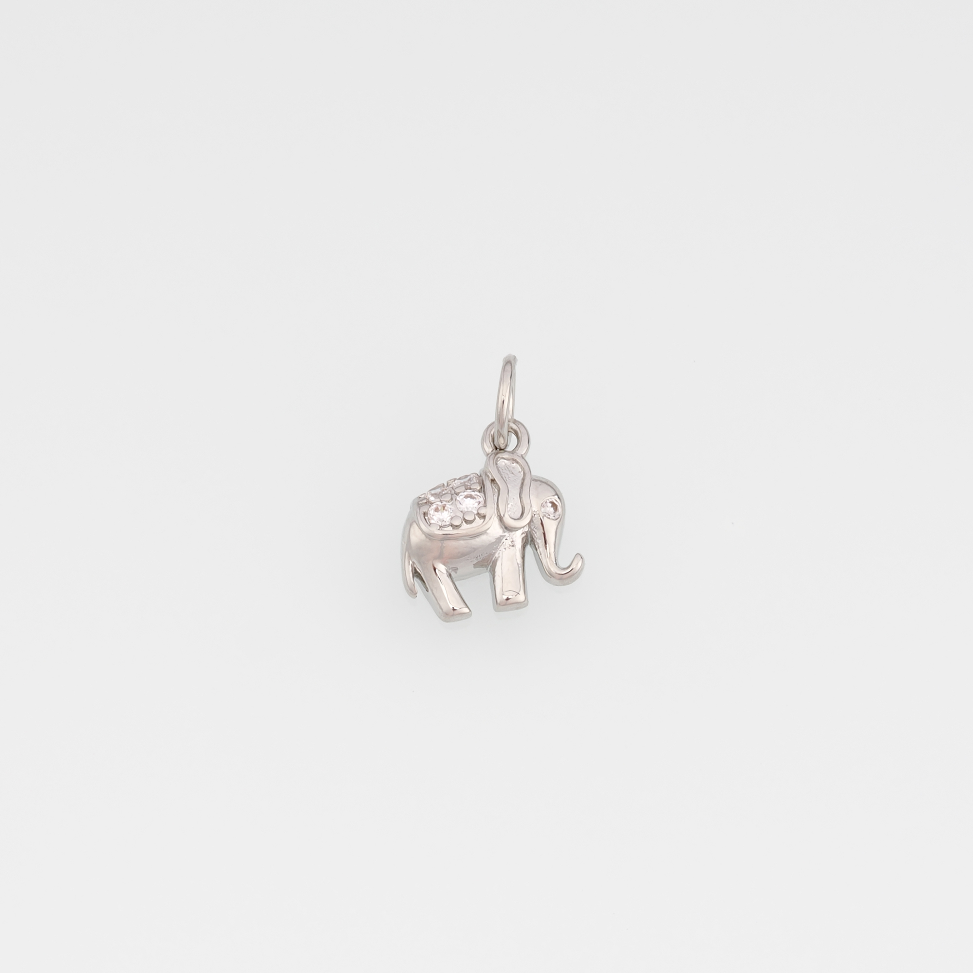 18K Gold Filled Elephant Pendant,CZ Micro Pave Elephant Charm Earrings Necklace for DIY Jewelry Making Supply