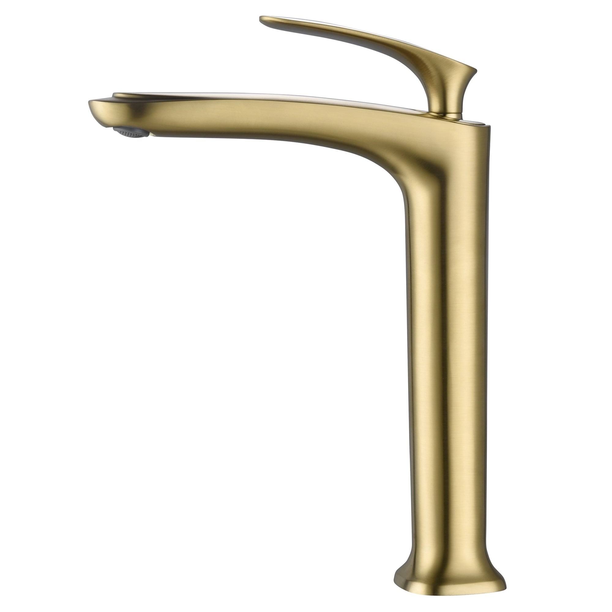 Brianna 11x22 Single Hole Vessel Sink Bathroom Faucet, Brushed Nickel