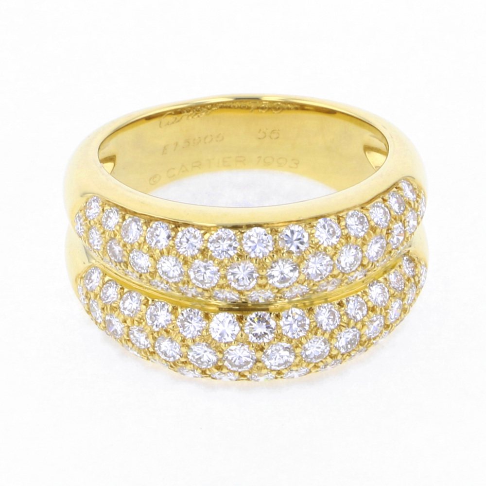 Cartier Yellow Gold Diamond Ring #56 K18YG