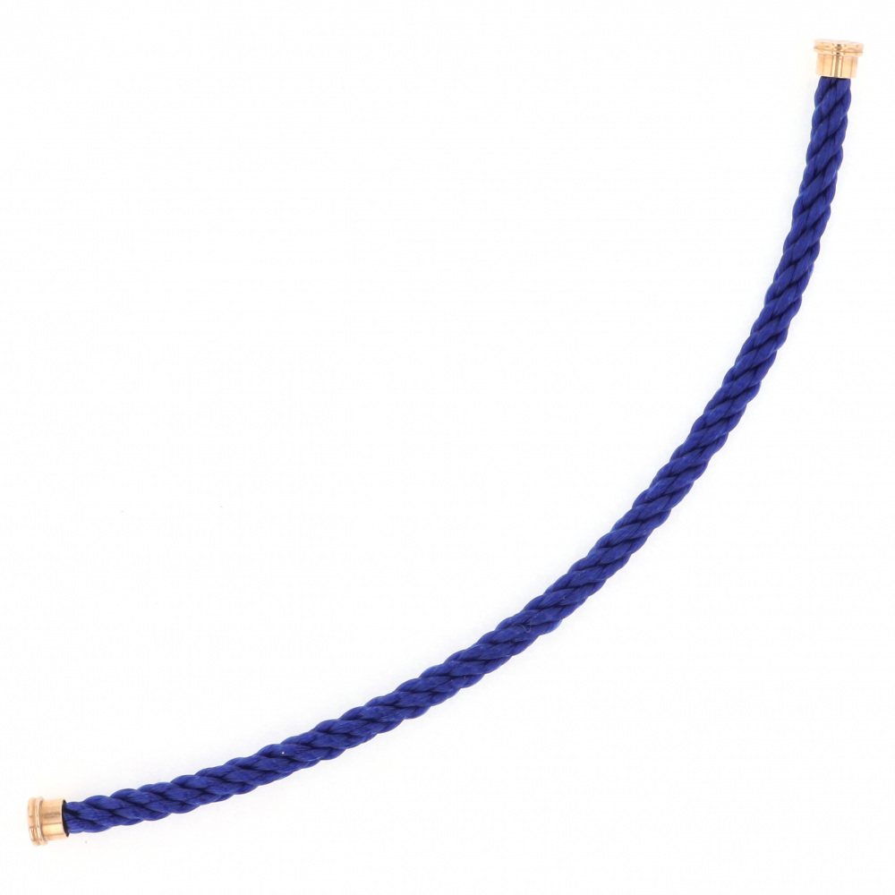 FRED Force 10 (lm) Steel Cable Indigo Blue 16 Jewelry Parts Mens Bracelet 18K Yellow Gold 6B0234-016