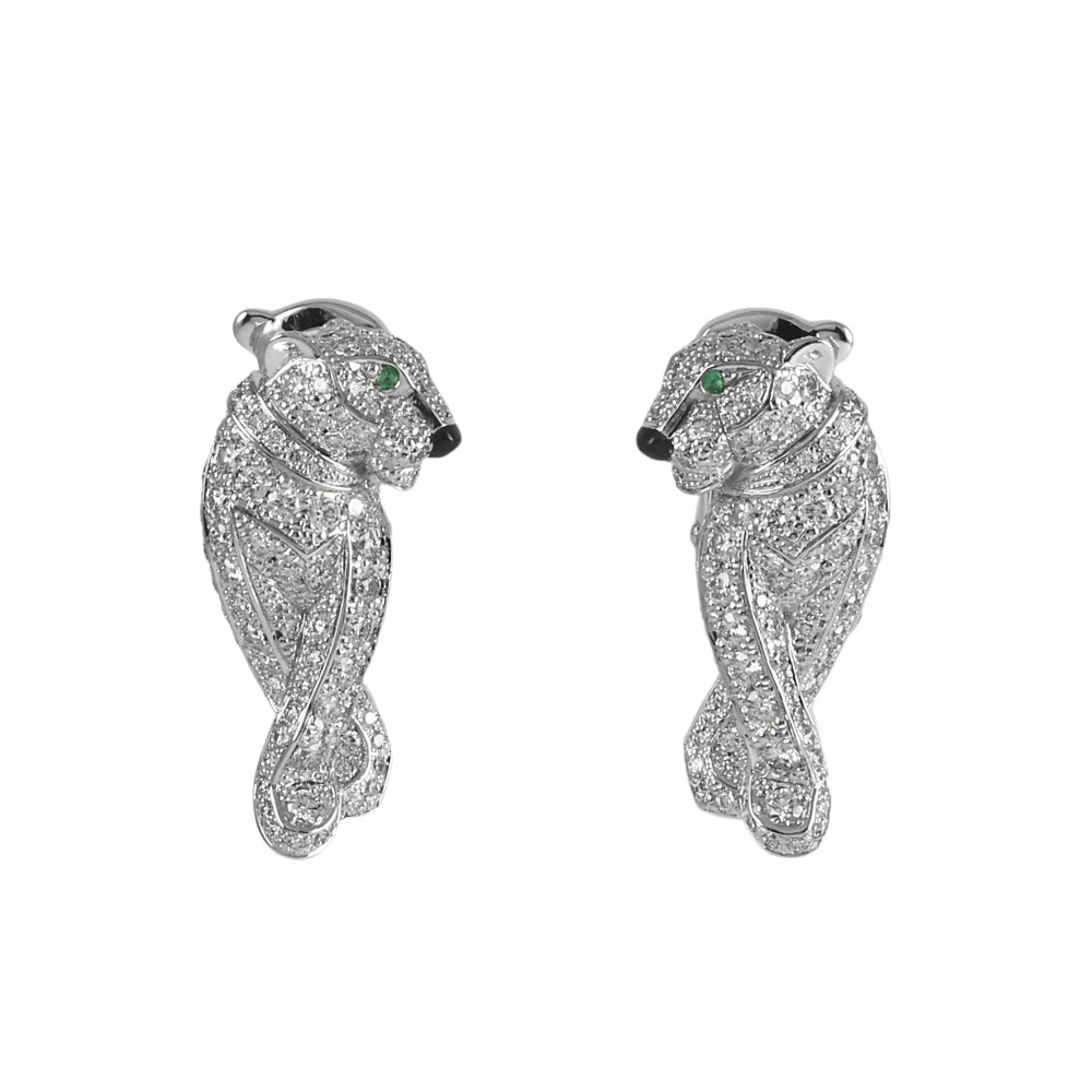 Cartier Panthère Earrings 18K White Gold N8503400