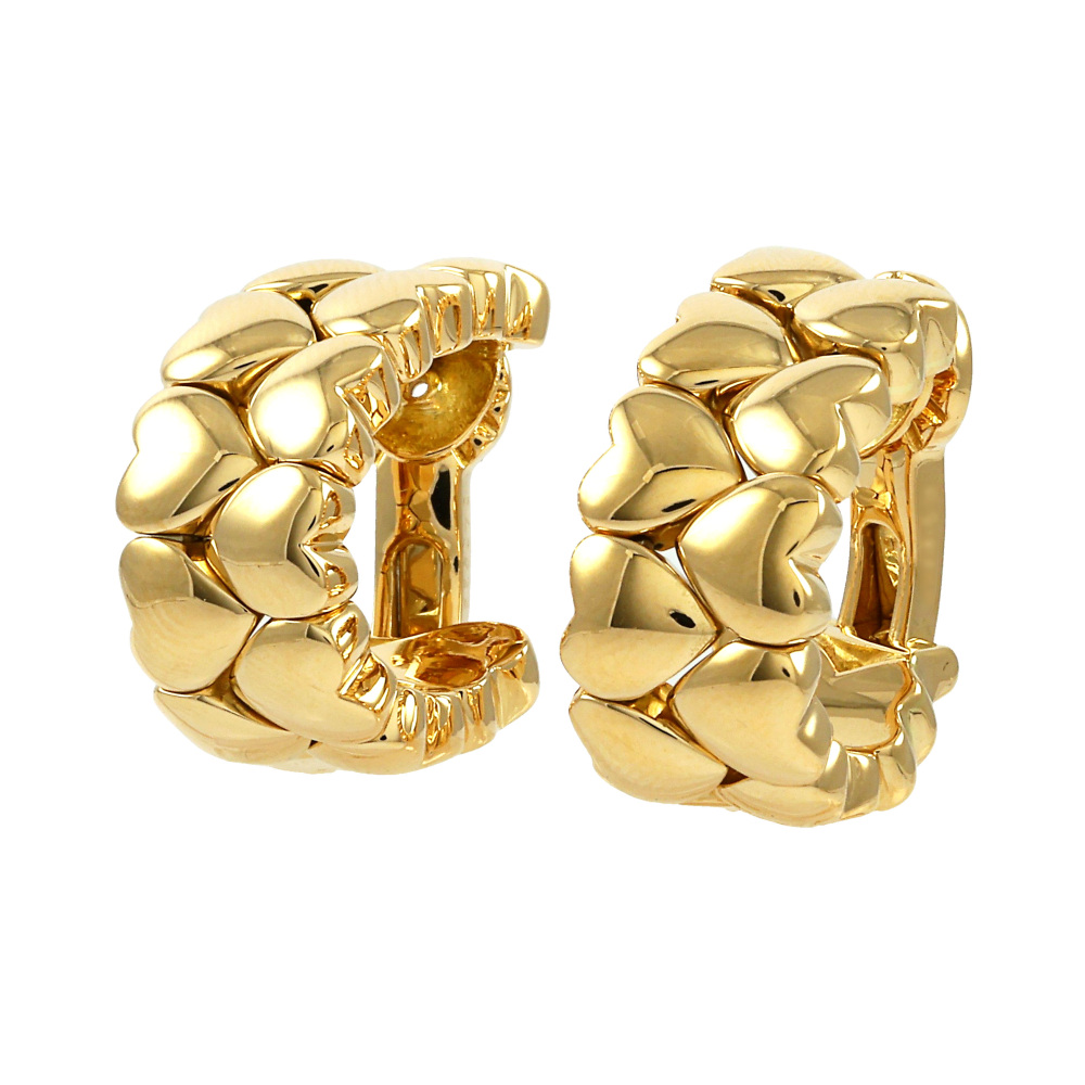 Cartier Double Heart Earrings 18K Yellow Gold