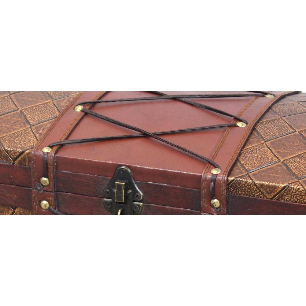 Vintiquewise Pirate Treasure Chest with Leather x