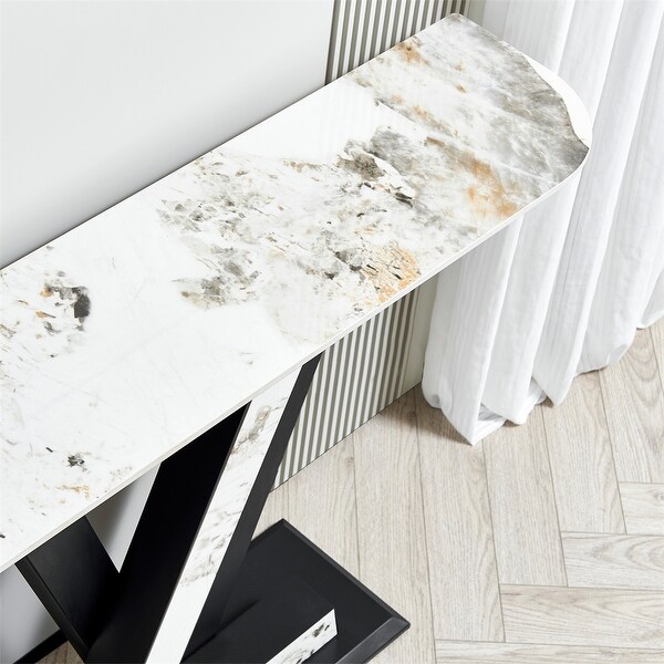 Console Table,Exquisite Shape Design w/ Adjustable Foot Pads