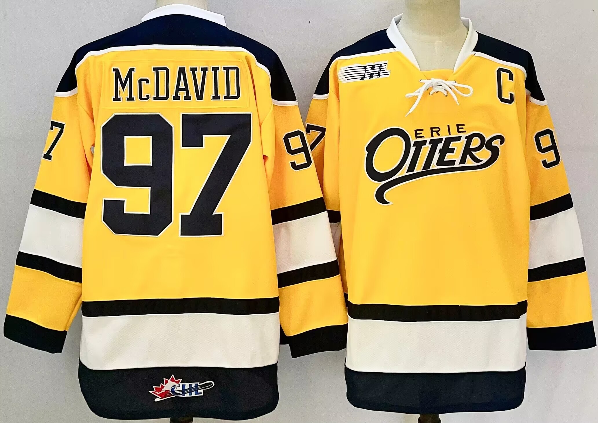 Men's Erie Otters Connor McDavid #97 Yellow Player Game Jersey