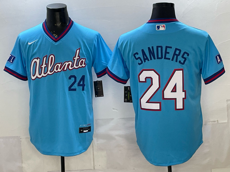 Men's Atlanta Braves Deion Sanders #24 Powder Blue 2026 City Connect Stadium Jersey