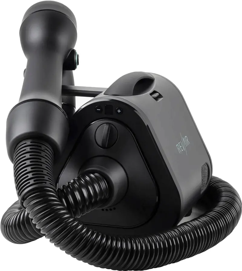 Reverse-Air Hair Dryer with Integrated Clips – Dual-Direction Drying, Sleek Black Design