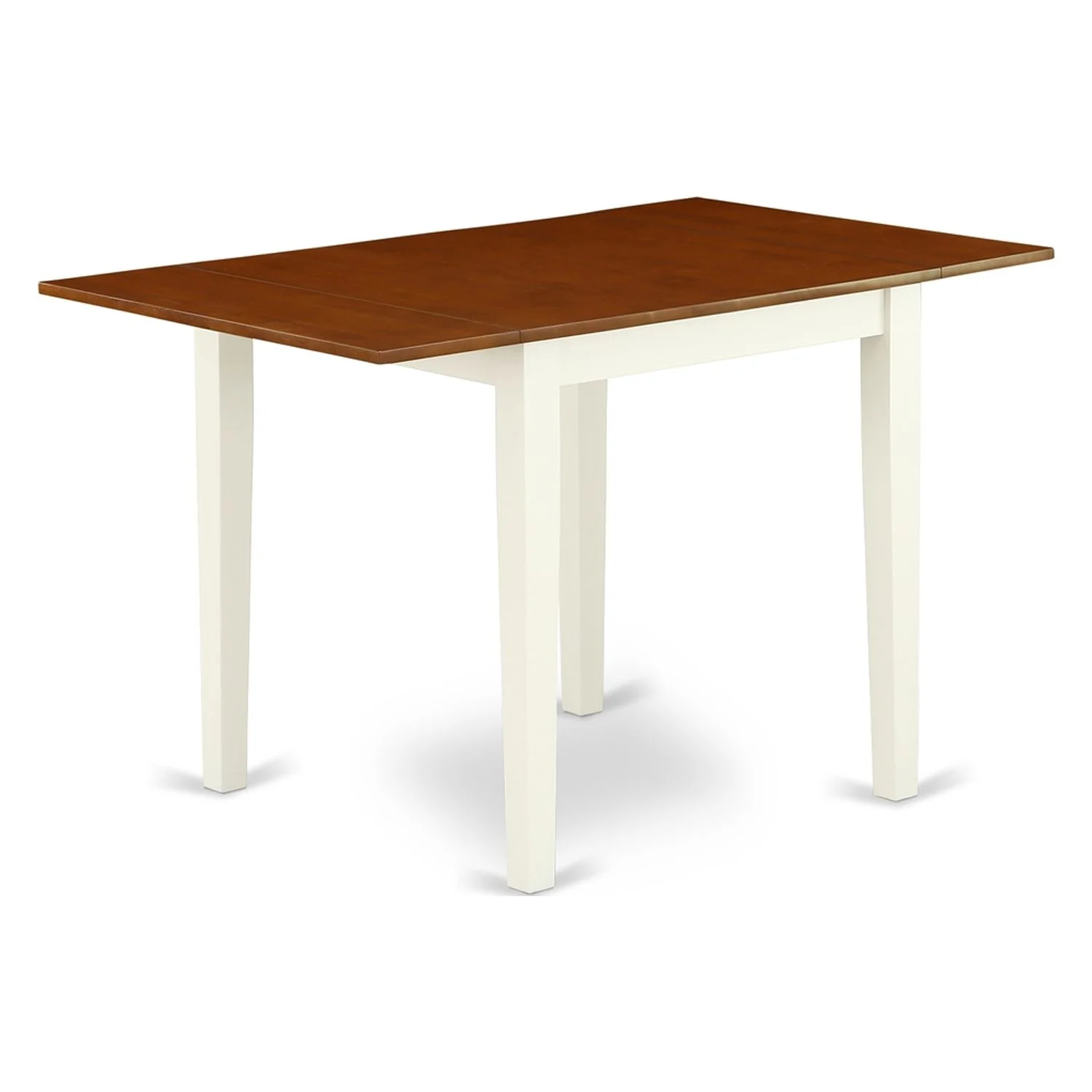 HomeStock Global Glam 5Pc Dinette Set For Small Spaces Includes A Wood Dining Table And 4 Wooden Dining Chairs With Solid Wood Seat And Slat Back, Buttermilk And Cherry Finish