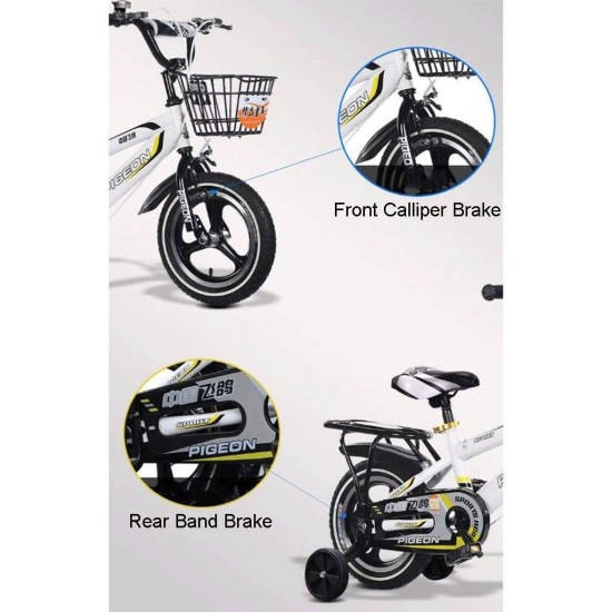 Kids Bike BMX Bike for Kids Boys Girls Bicycle Children’s Bicycles Boys Girls Pedal Bicycle High-Carbon Steel with Stabilisers and Basket