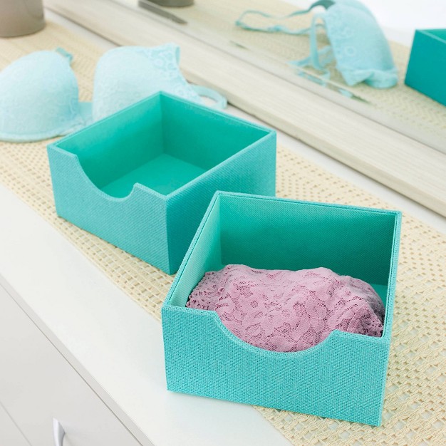Household Essentials Set Of 2 Square Drawer Trays Seafoam