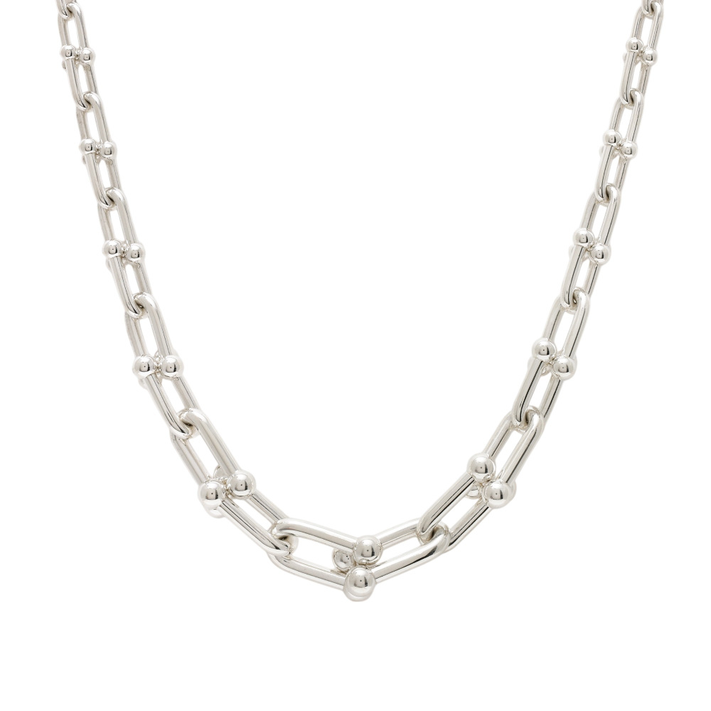 Tiffany & Co. Hardware Graduated Link Sterling Silver Necklace 60153092
