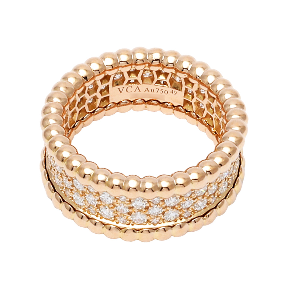 Van Cleef & Arpels Perlet Diamond Ring 3-row Model 18K Rose Gold VCARN9WE00