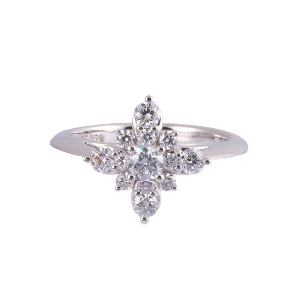 Tiffany & Co. Tiffany Starburst Cluster PT950 Ring Platinum Diamond