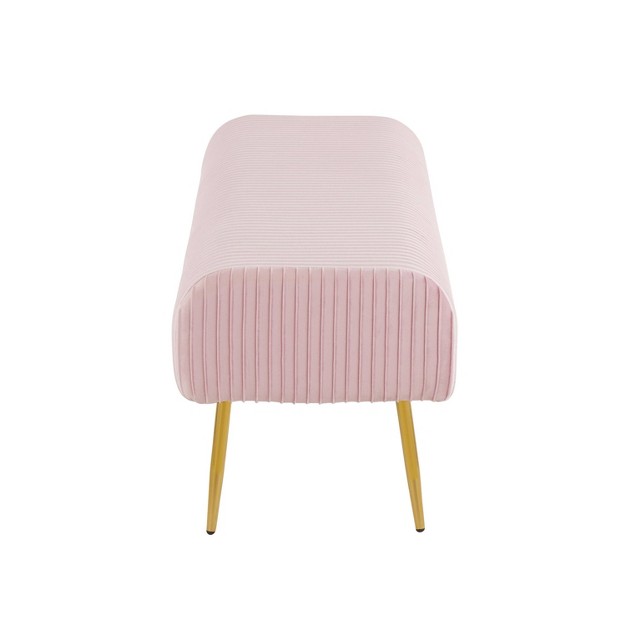 Marla Glam Pleated Bench Gold pink Lumisource