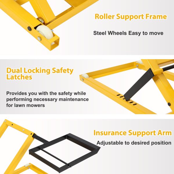 2026 Lawn Mower Lift with Hydraulic Jack, 26 Inches Lawn Mower Lift, Welded Solid Steel Construction, Weight Capacity 500 LBS, for Riding Lawn Mowers Tractors, ATVs Maintenance