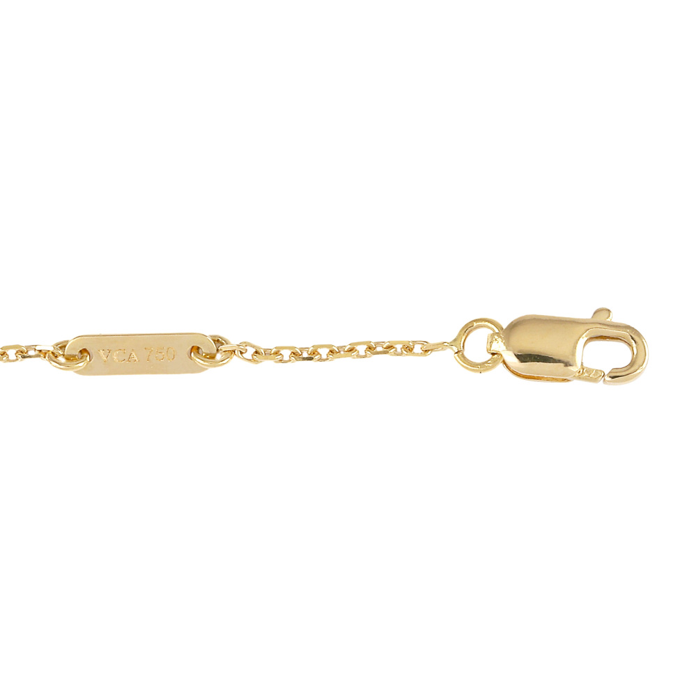 Van Cleef & Arpels Sweet Alhambra Heart Necklace 18K Yellow Gold Mother of Pearl VCARF69200