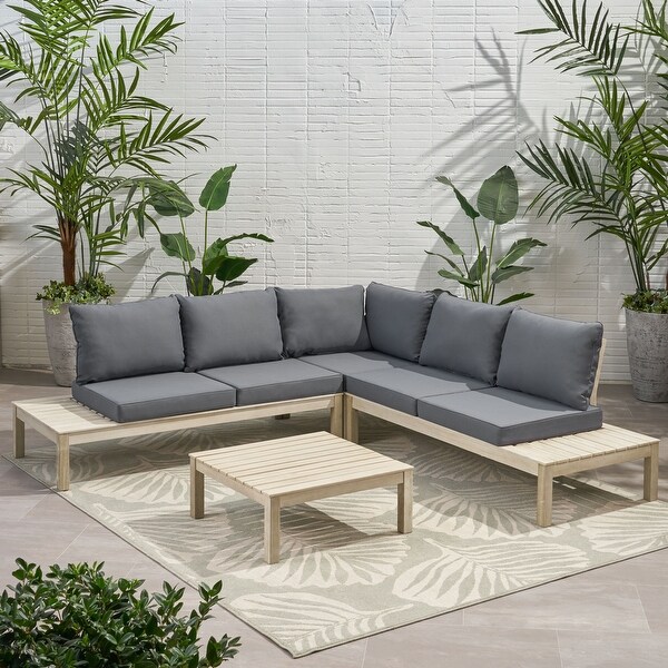 Arlington 5seat Acacia Sectional Sofa Set by Christopher Knight Home
